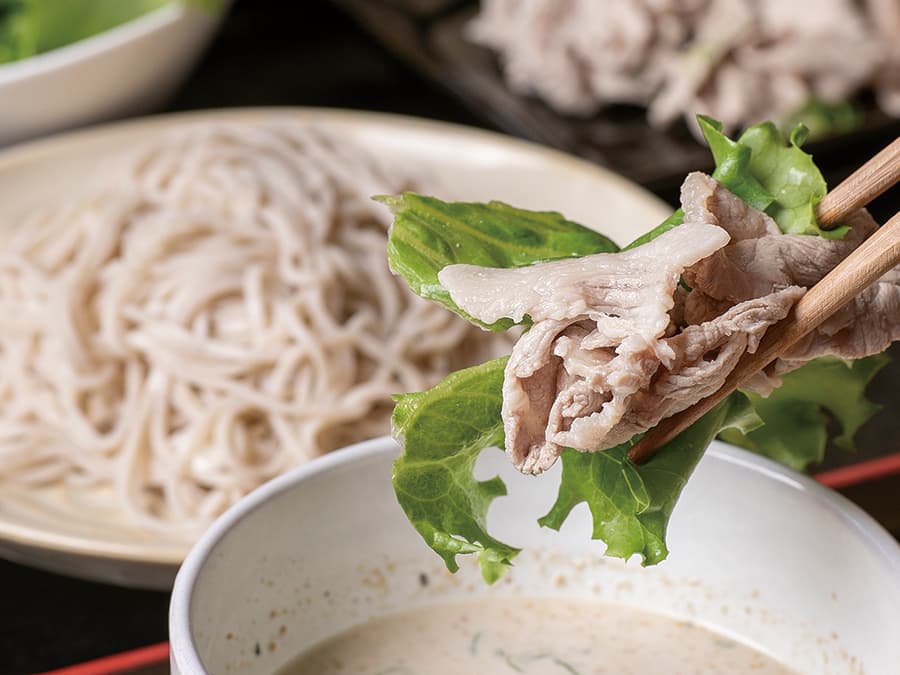 ヤマトポークのごまだれつけ蕎麦  1,100円