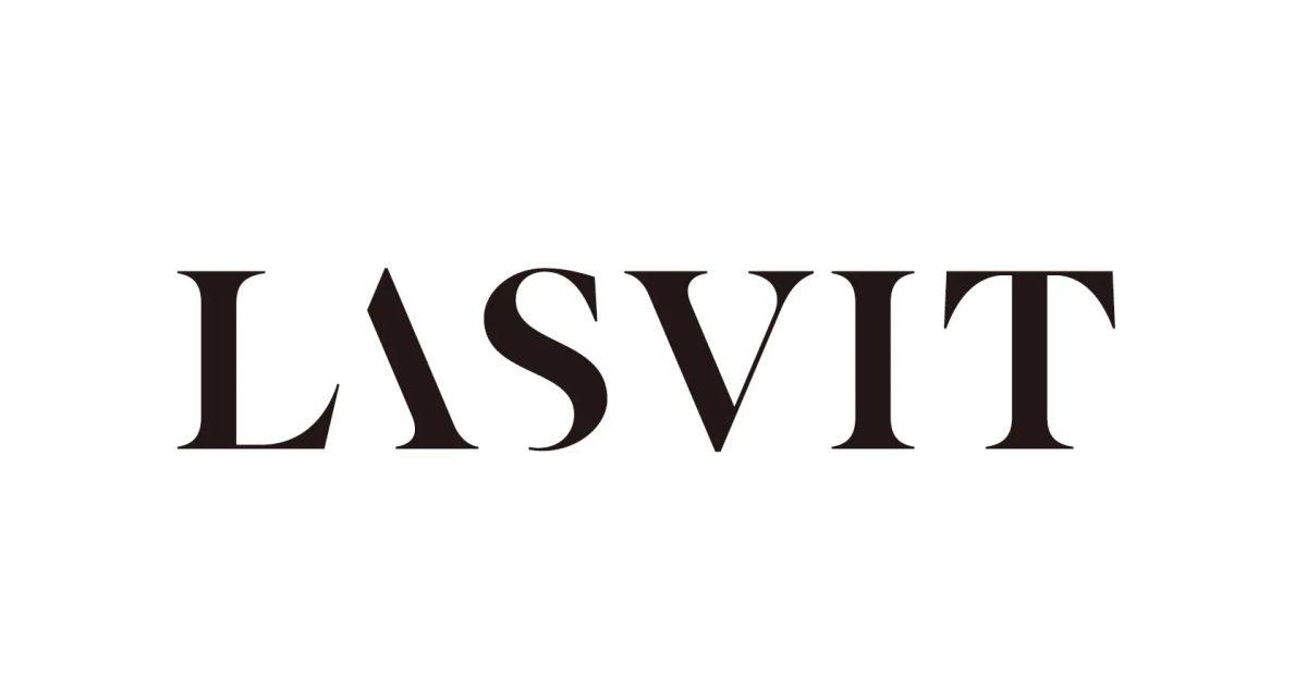 白地に黒色の文字で「LASVIT」と書かれたロゴマーク